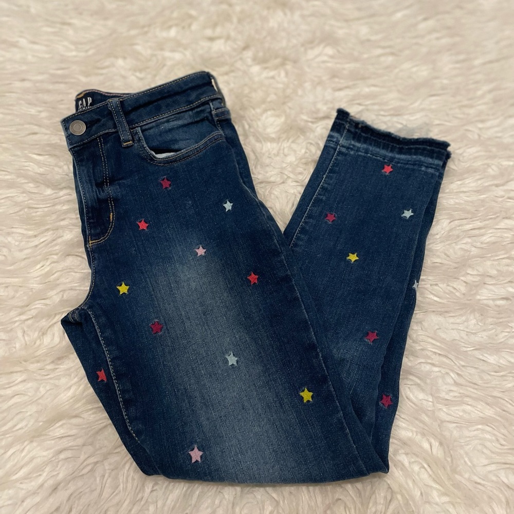 Gap Kids Star Embroidered Jeans, Size 12